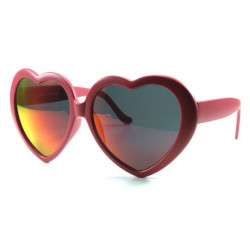 Herzförmige Sonnenbrille LOVE VISION rot