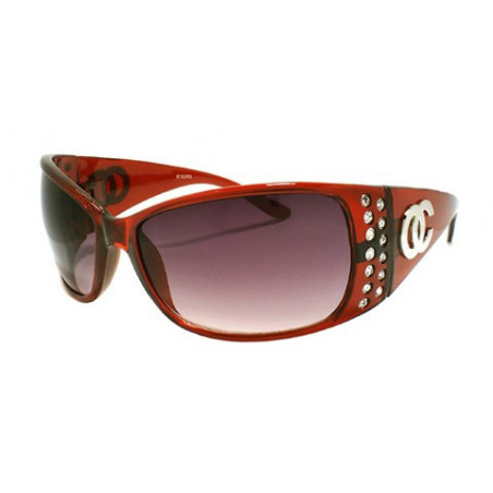 OC Strass Fashion Designer Sonnenbrille red ruby