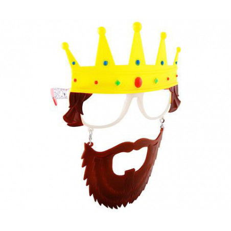 SunStaches® KING König Bart Partybrille Maske