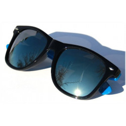Verspiegelte Bicolored Wayfarer Sonnenbrille smoke black blue