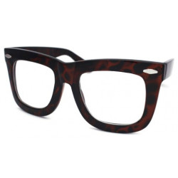 Horn Frame Wayfarer Geek Brille Nerd Style Clearlens demi