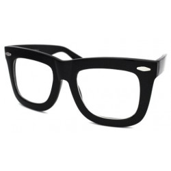Horn Frame Wayfarer Geek Brille Nerd Style Clearlens black