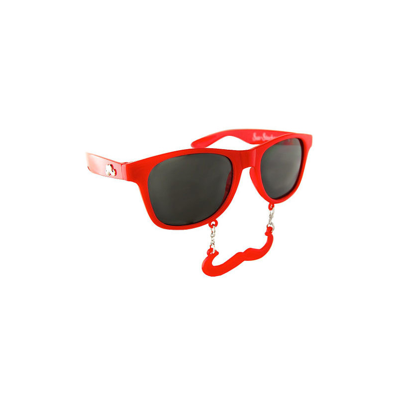 SunStaches® FUNKY Schnauz Sonnenbrille rot/smoke