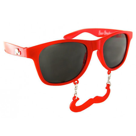 SunStaches® FUNKY Schnauz Sonnenbrille rot/smoke