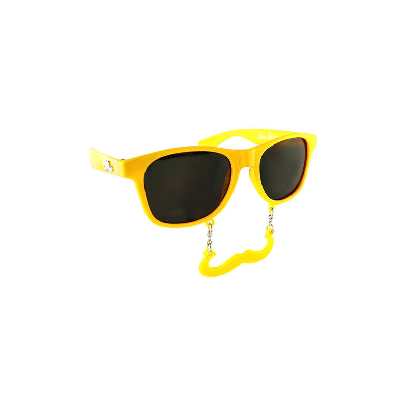 SunStaches® FUNKY Schnauz Sonnenbrille gelb/smoke