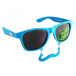 SunStaches® GLOW Schnauz Partybrille blau/smoke