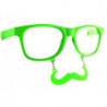 SunStaches® GLOW Schnauz Partybrille grün/klar