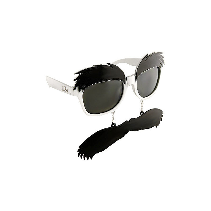 SunStaches® MUSTACHIO Schnauz Partybrille weiss/smoke