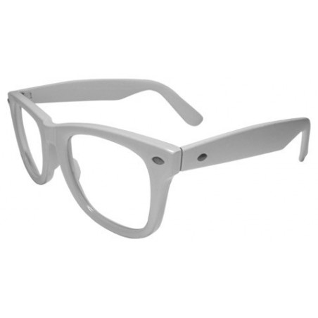 Nerd Brille II Wayfarer Blues Brothers Clear Lens white