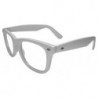 Nerd Brille II Wayfarer Blues Brothers Clear Lens white