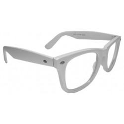 Nerd Brille II Wayfarer Blues Brothers Clear Lens white