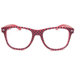 Glow Checkers Wayfarer Party Brille leuchtet in der Nacht pink