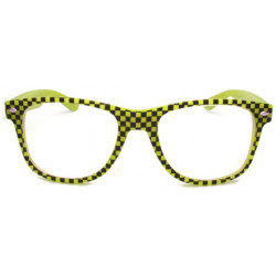 Glow Checkers Wayfarer Party Brille leuchtet in der Nacht yellow