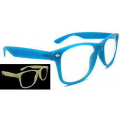 Glow Nerd Wayfarer Party Brille leuchtet in der Nacht blue