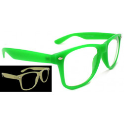 Glow Nerd Wayfarer Party Brille leuchtet in der Nacht green