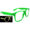 Glow Nerd Wayfarer Party Brille leuchtet in der Nacht green