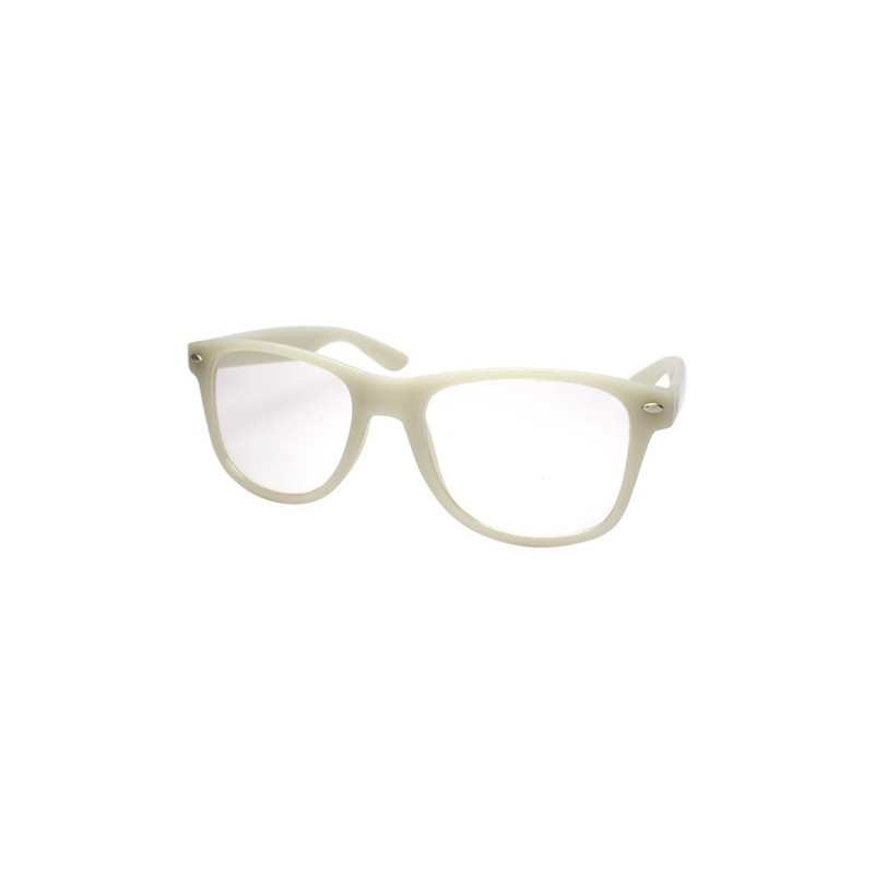 Glow Nerd Wayfarer Party Brille leuchtet in der Nacht white