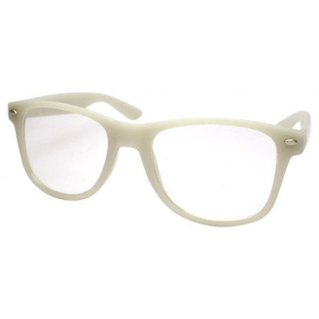 Glow Nerd Wayfarer Party Brille leuchtet in der Nacht white