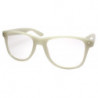 Glow Nerd Wayfarer Party Brille leuchtet in der Nacht white