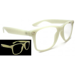 Glow Nerd Wayfarer Party Brille leuchtet in der Nacht white