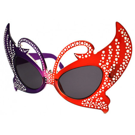 Maskenball Schmetterlings Party Sonnenbrille Big Butterfly purpl