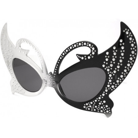 Maskenball Schmetterlings Party Sonnenbrille Big Butterfly black