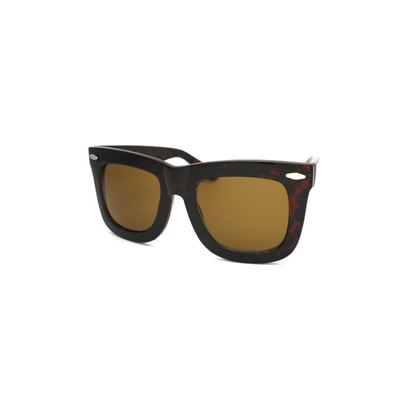 Horn Frame Wayfarer Sonnenbrille Fetter Nerd Rahmen brown