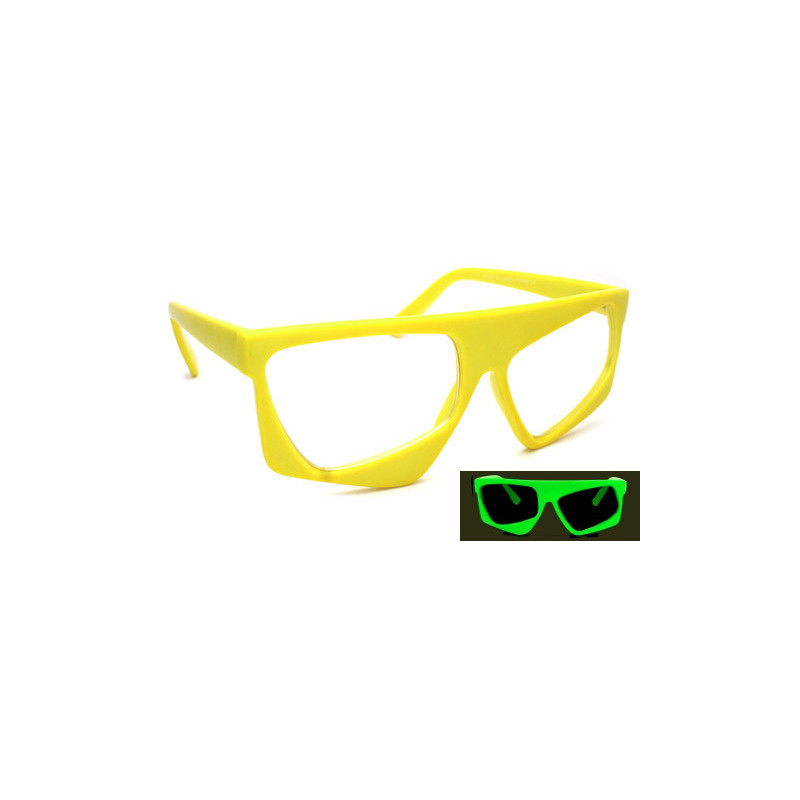 Ungleichförmige Kult Partybrille leuchtet in der Nacht yellow