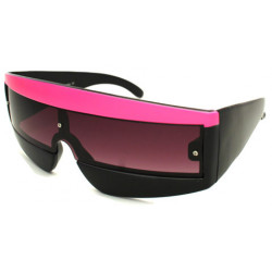 Square Window Retro Stripes Trend Sonnenbrille black-pink