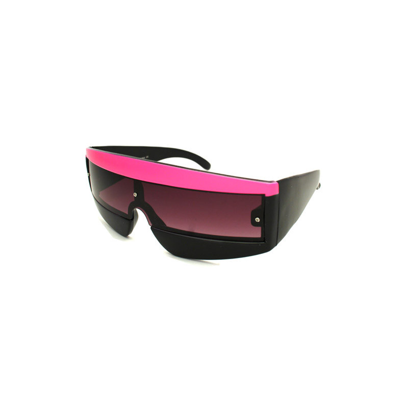 Square Window Retro Stripes Trend Sonnenbrille black-pink