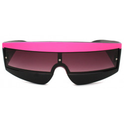 Square Window Retro Stripes Trend Sonnenbrille black-pink