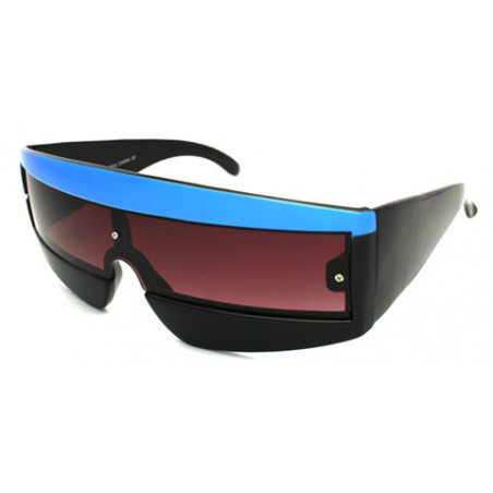 Square Window Retro Sripes Trend Sonnenbrille black-blue