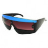 Square Window Retro Sripes Trend Sonnenbrille black-blue