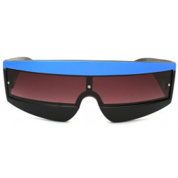 Square Window Retro Sripes Trend Sonnenbrille black-blue