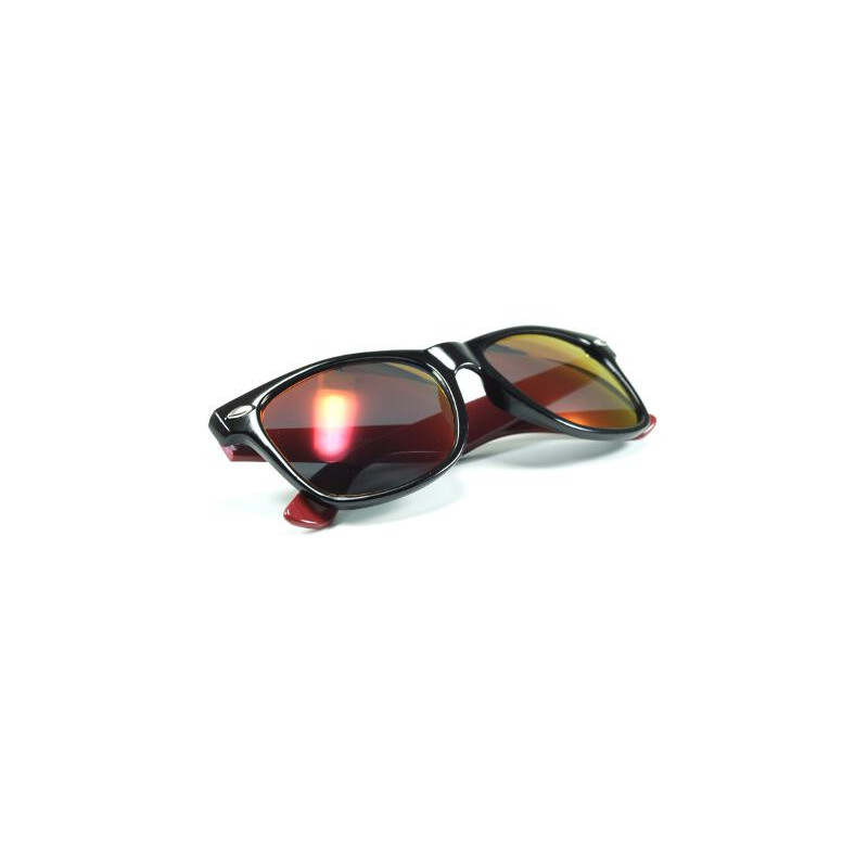 Bicolor Wayfarer Sonnenbrille ELON schwarz rot
