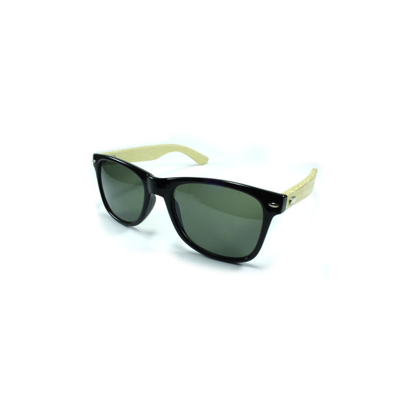 Wayfarer Sonnenbrille mit Bambus Bügeln bk-smoke