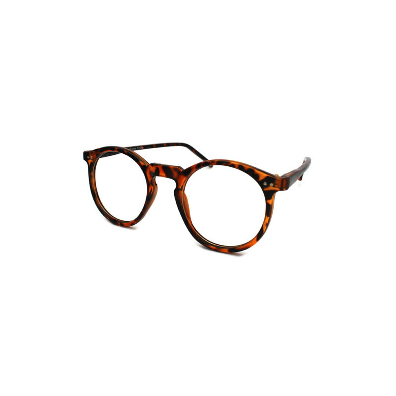 Nerd Vintage Brille Wayfarer Round Geek-Brille demi