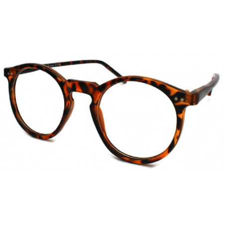 Nerd Vintage Brille Wayfarer Round Geek-Brille demi