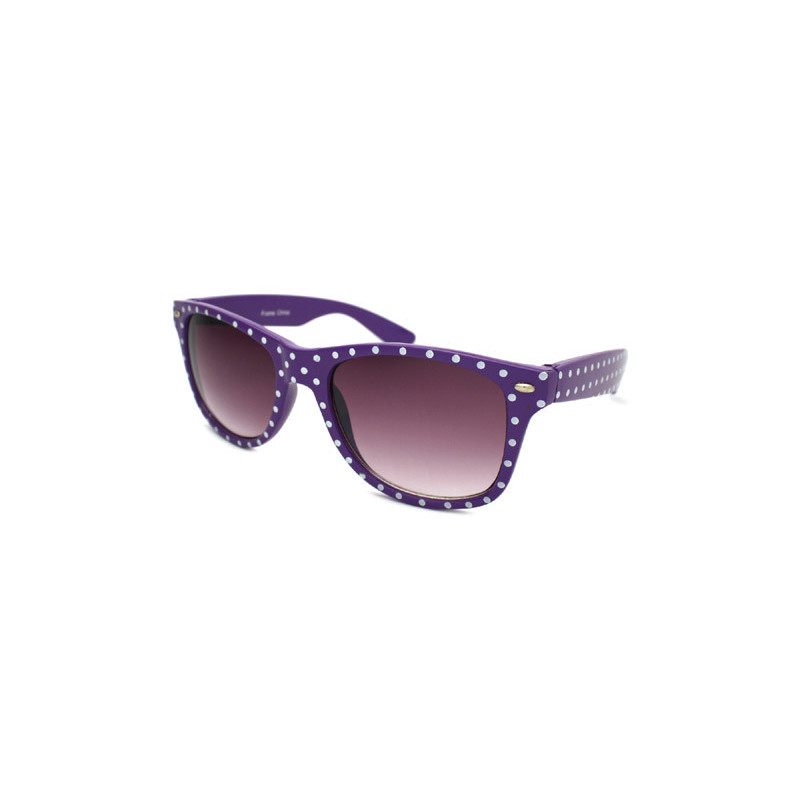 Wayfarer grosse Damen Dots Punkte Sonnenbrille purple ruby