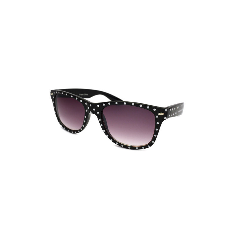 Wayfarer grosse Damen Dots Punkte Sonnenbrille black ruby