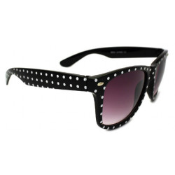 Wayfarer grosse Damen Dots Punkte Sonnenbrille black ruby