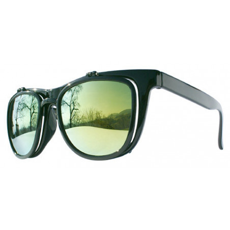 Flap Revo Wayfarer Sonnenbrille smoke'or'clear bk-yl