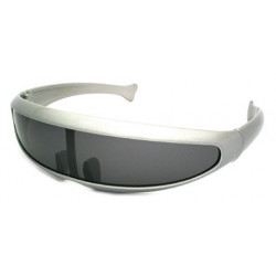 SciFi Roboter Techno Party Future Designer Sonnenbrille silver