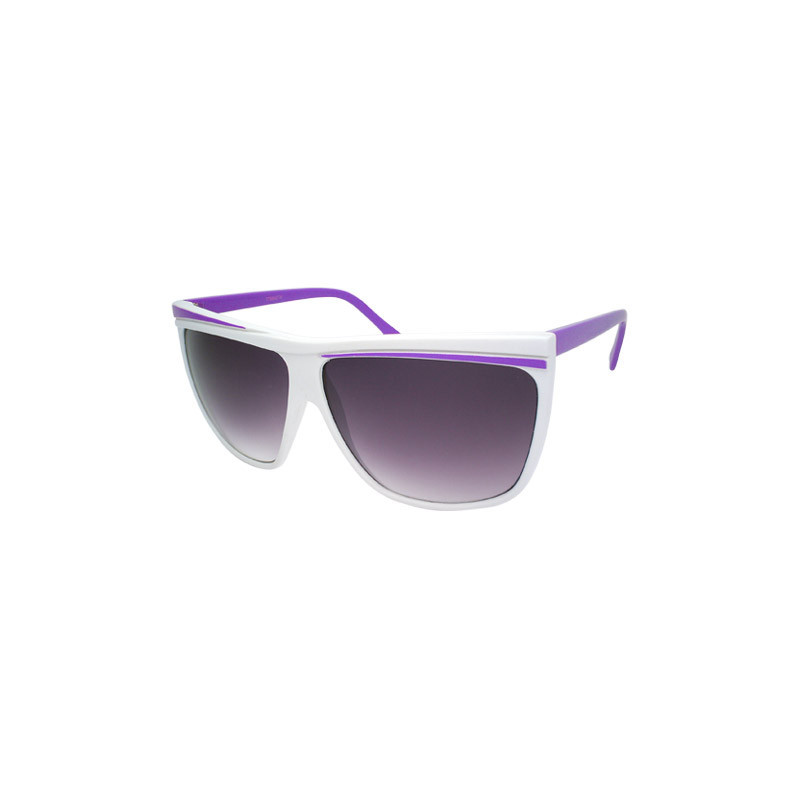 Retro 80s Lady Vintage Sonnenbrille Spike Stripes white purple