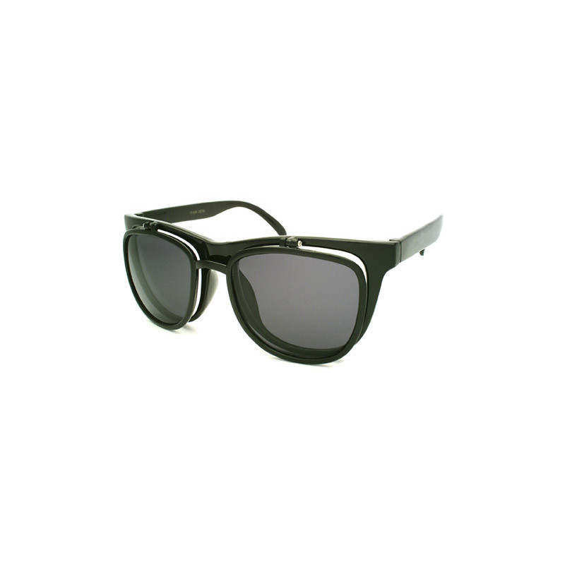 Flap Trend Wayfarer Sonnenbrille smoke'or'clear black