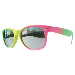 Verspiegelte NuRave Wayfarer Sonnenbrille green-yellow-pink