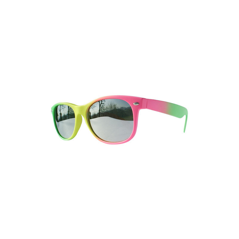 Verspiegelte NuRave Wayfarer Sonnenbrille green-yellow-pink