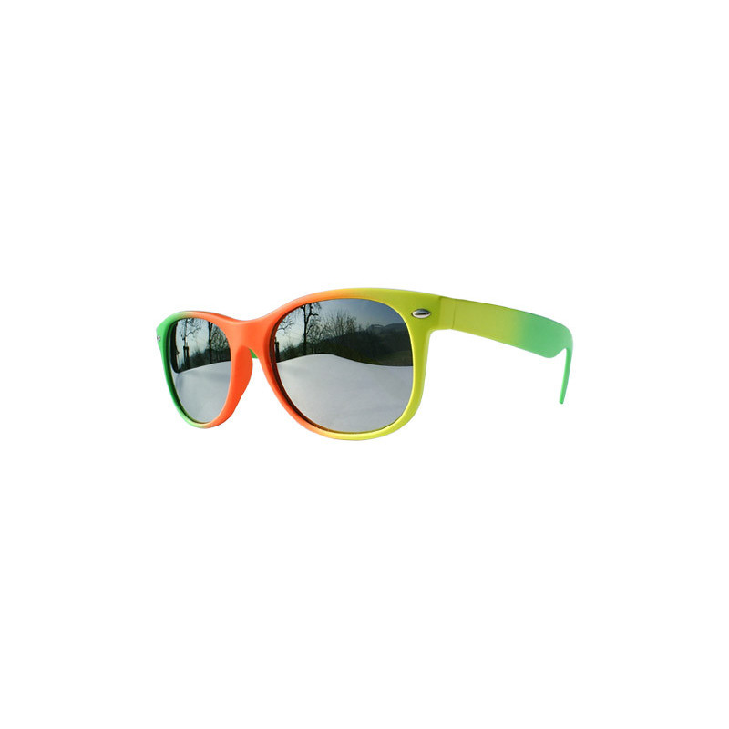 Verspiegelte NuRave Wayfarer Sonnenbrille green-orange-yellow