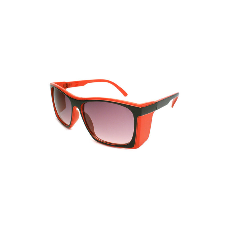 Retro 70s Vintage Sonnenbrille Square Stripes ruby red