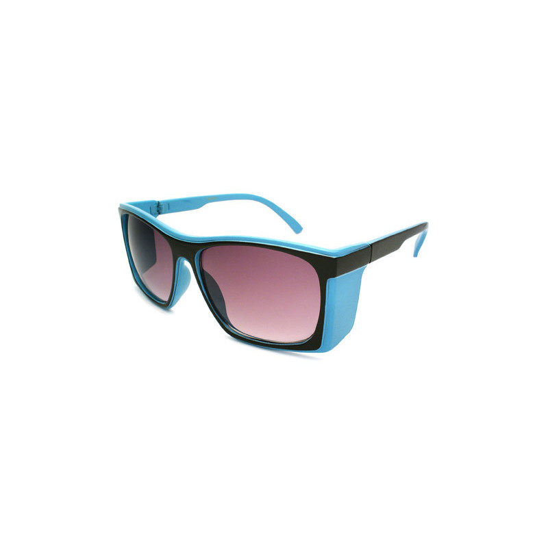 Retro 70s Vintage Sonnenbrille Square Stripes ruby blue